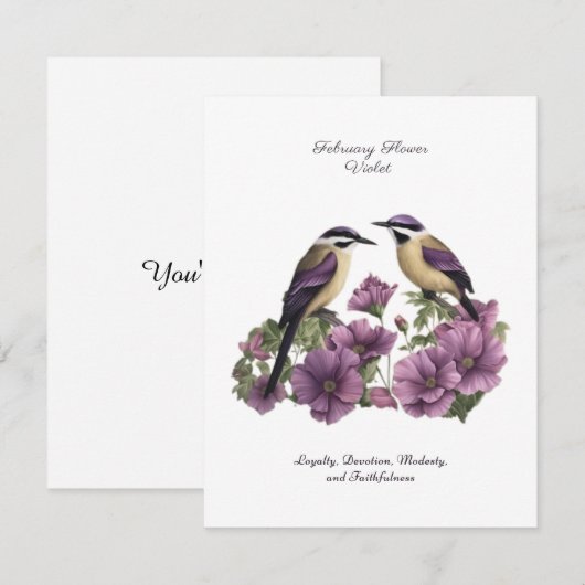 Februari Geboortemaand Bloem gepersonaliseerde ver (Voorkant / Achterkant)