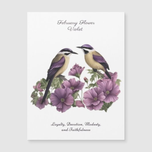 Februari Geboortemaand Bloem gepersonaliseerde ver (Voorkant)
