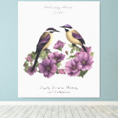 Februari Geboortemaand Bloem gepersonaliseerde ver Canvas Afdruk (Insitu (Houten vloer))