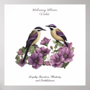 Februari Geboortemaand Bloem gepersonaliseerde ver Poster