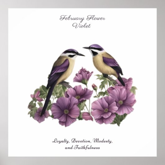Februari Geboortemaand Bloem gepersonaliseerde ver Poster (Voorkant)