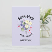  FEBRUARI Geboortemaand Bloem Verjaardag Kaart (Staand voorkant)