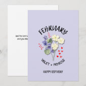  FEBRUARI Geboortemaand Bloem Verjaardag Kaart (Voorkant / Achterkant)