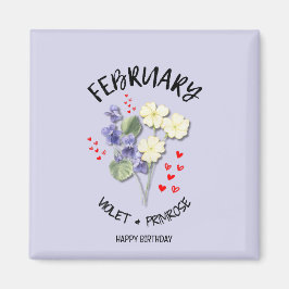 FEBRUARI Geboortemaand Bloem Verjaardag Magneet