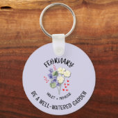  FEBRUARI Geboortemaand Bloem Verjaardag Sleutelhanger (Voorkant)