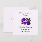 Februari Geboortemaand Bloem Violet Delicate Bloem (Voorkant / Achterkant)