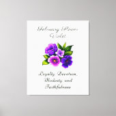 Februari Geboortemaand Bloem Violet Delicate Bloem Canvas Afdruk (Voorkant)
