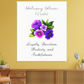 Februari Geboortemaand Bloem Violet Delicate Bloem Canvas Afdruk (Insitu (Woonkamer))