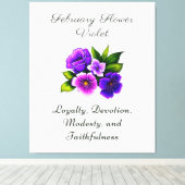 Februari Geboortemaand Bloem Violet Delicate Bloem Canvas Afdruk (Insitu (Houten vloer))