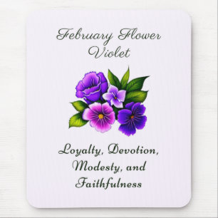 Februari Geboortemaand Bloem Violet Delicate Bloem Muismat