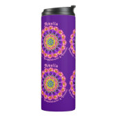 Februari Geboortemaand Bloemen Custom Mandala Zen Thermosbeker (Gedraaid links)