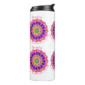 Februari Geboortemaand Bloemen Custom Mandala Zen Thermosbeker (Gedraaid links)