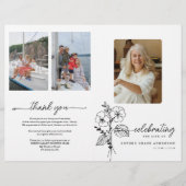 Februari Geboortemaand Bloemenbegrafenisprogramma Flyer (Voorkant)