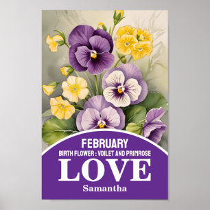 Februari Geboortemaand Flower Christelijke Wall Ar Poster