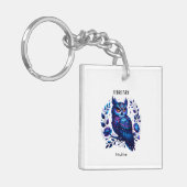 Februari Geboortemaand Spirit Animal Owl Sleutelhanger (Voorkant Links)