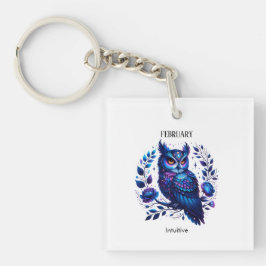 Februari Geboortemaand Spirit Animal Owl Sleutelhanger