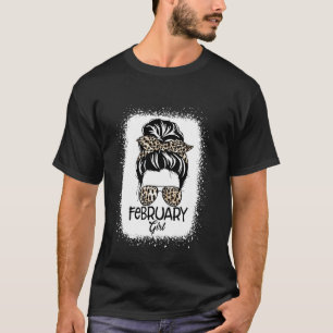 Februari Girl Messy Bun Bleaching Glasses Leopard T-shirt