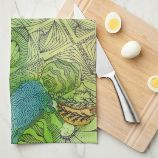 Februari Green Kitchen Towel Theedoek (Quarter Fold)