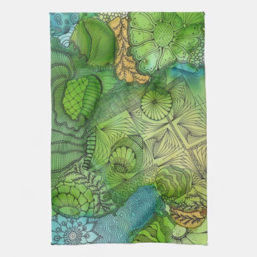 Februari Green Kitchen Towel Theedoek (Verticaal)