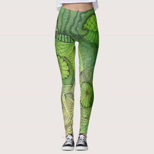 Februari Groene Leggings (Voorkant)