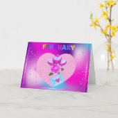 Februari Hartmaand Greeting Card Kaart (Gele Bloem)