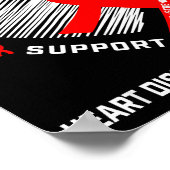Februari Hartziekte Bewustzijnsmaand Rode Hart W Poster (Hoek)