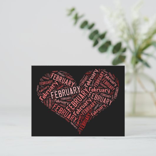 Februari Heart Briefkaart (Staand voorkant)