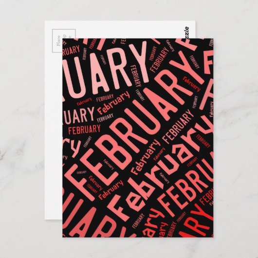 Februari Heart Briefkaart (Voorkant / Achterkant)