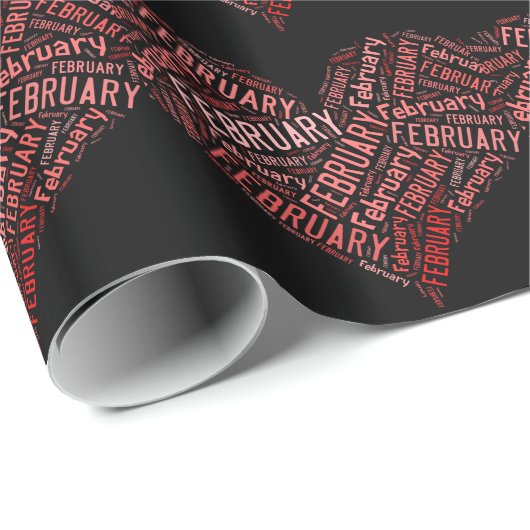 Februari Heart Cadeaupapier (Rol Hoek)