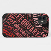 Februari Heart Case-Mate iPhone Case (Achterkant (horizontaal))