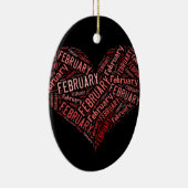 Februari Heart Keramisch Ornament (Rechts)
