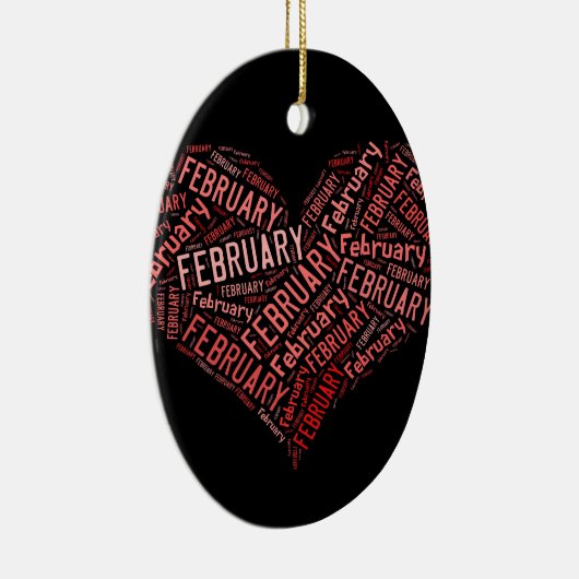 Februari Heart Keramisch Ornament (Rechts)