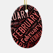 Februari Heart Keramisch Ornament (Achterkant)