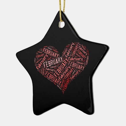 Februari Heart Keramisch Ornament (Links)