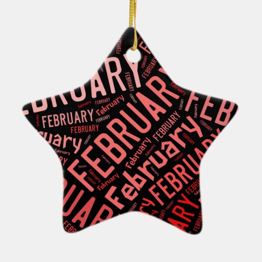 Februari Heart Keramisch Ornament (Achterkant)