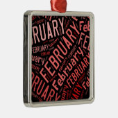 Februari Heart Metalen Ornament (Rechts)