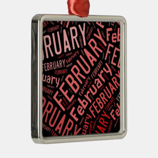 Februari Heart Metalen Ornament (Rechts)