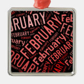 Februari Heart Metalen Ornament (Voorkant)