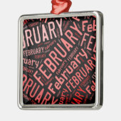 Februari Heart Metalen Ornament (Links)