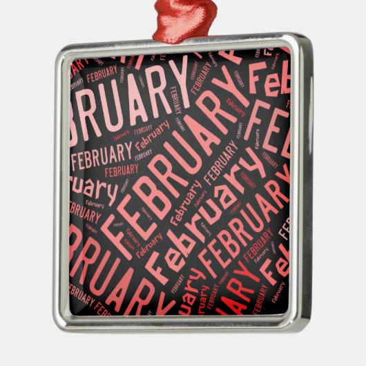 Februari Heart Metalen Ornament (Links)