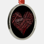 Februari Heart Metalen Ornament (Rechts)