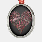 Februari Heart Metalen Ornament (Links)