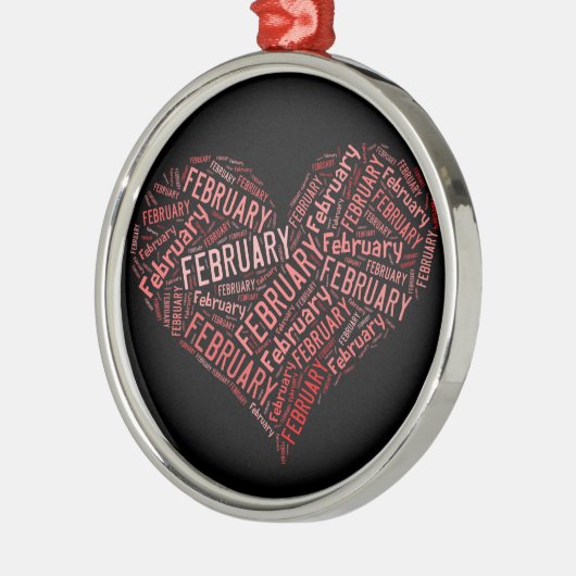 Februari Heart Metalen Ornament (Links)
