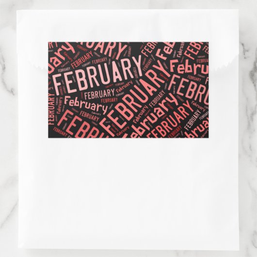 Februari Heart Rechthoekige Sticker (Tas)