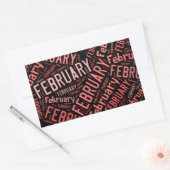 Februari Heart Rechthoekige Sticker (Envelop)