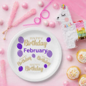 Februari het gelukkige verjaardagsdocument bord (Feest)