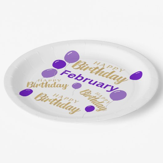 Februari het gelukkige verjaardagsdocument bord (Gekanteld)