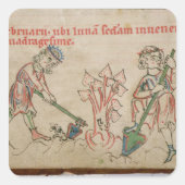 Februari: hoeing vierkante sticker (Voorkant)