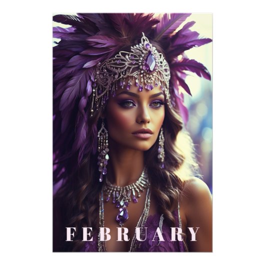 *~* FEBRUARI Hoofdadres AP53 AMETHYST Boho Foto Afdruk (Voorkant)