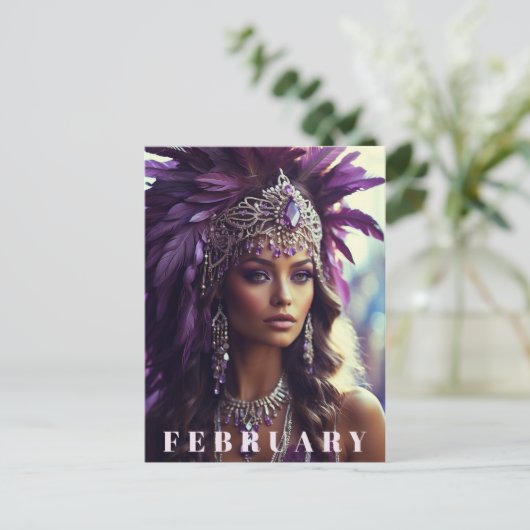 *~* FEBRUARI Hoofdadres AP53 Boho AMETHYST Briefkaart (Staand voorkant)